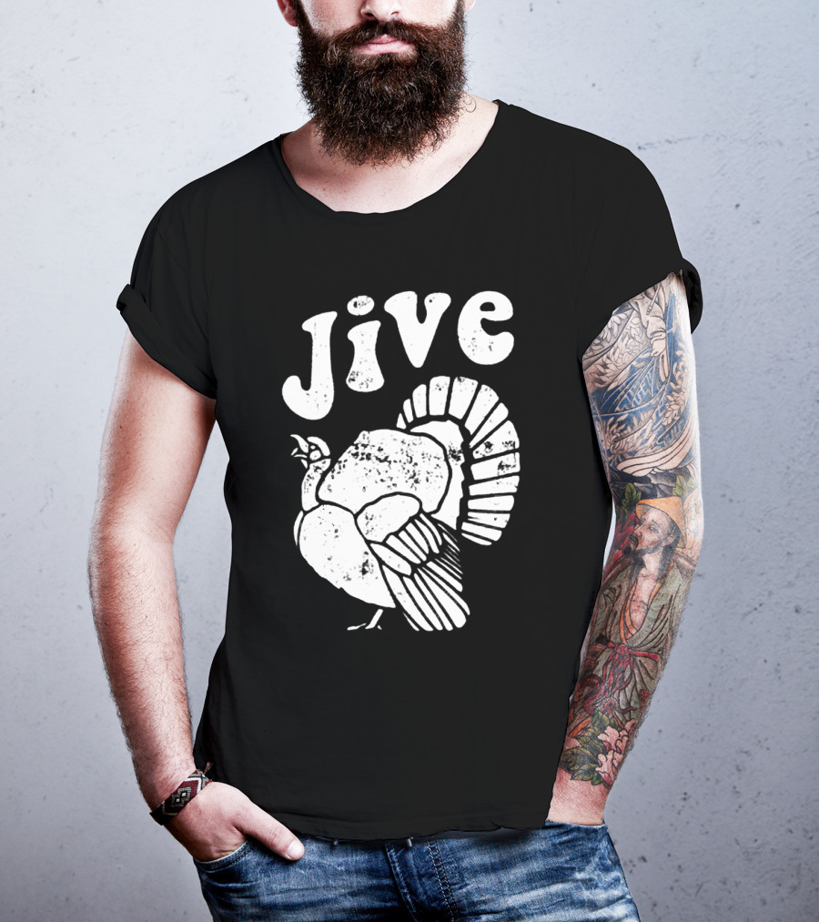 Thanksgiving Jive Turkey Retro Distressed Look T-Shirt