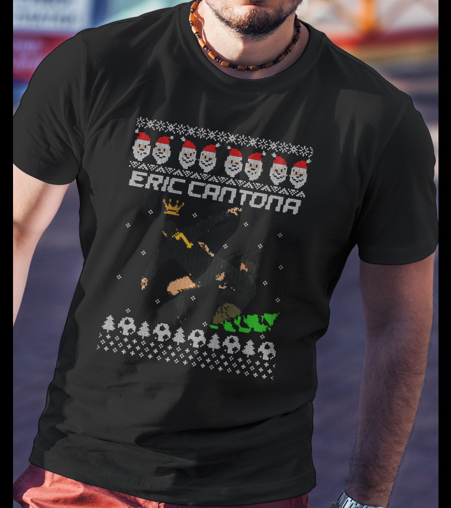 Eric Cantona Kung Fu Kick Crown Christmas T-Shirt