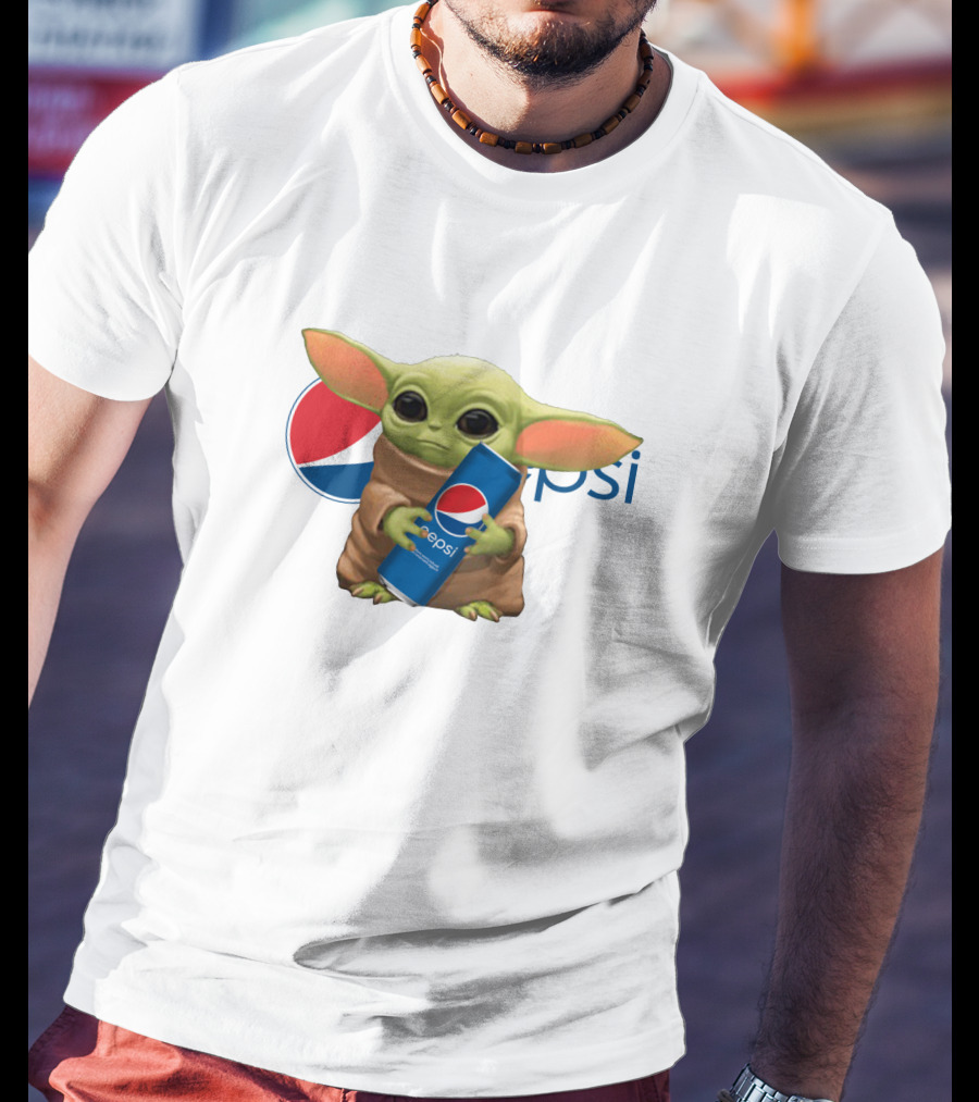 Baby Yoda Holding Pepsi Can With Pepsi T-Shirt