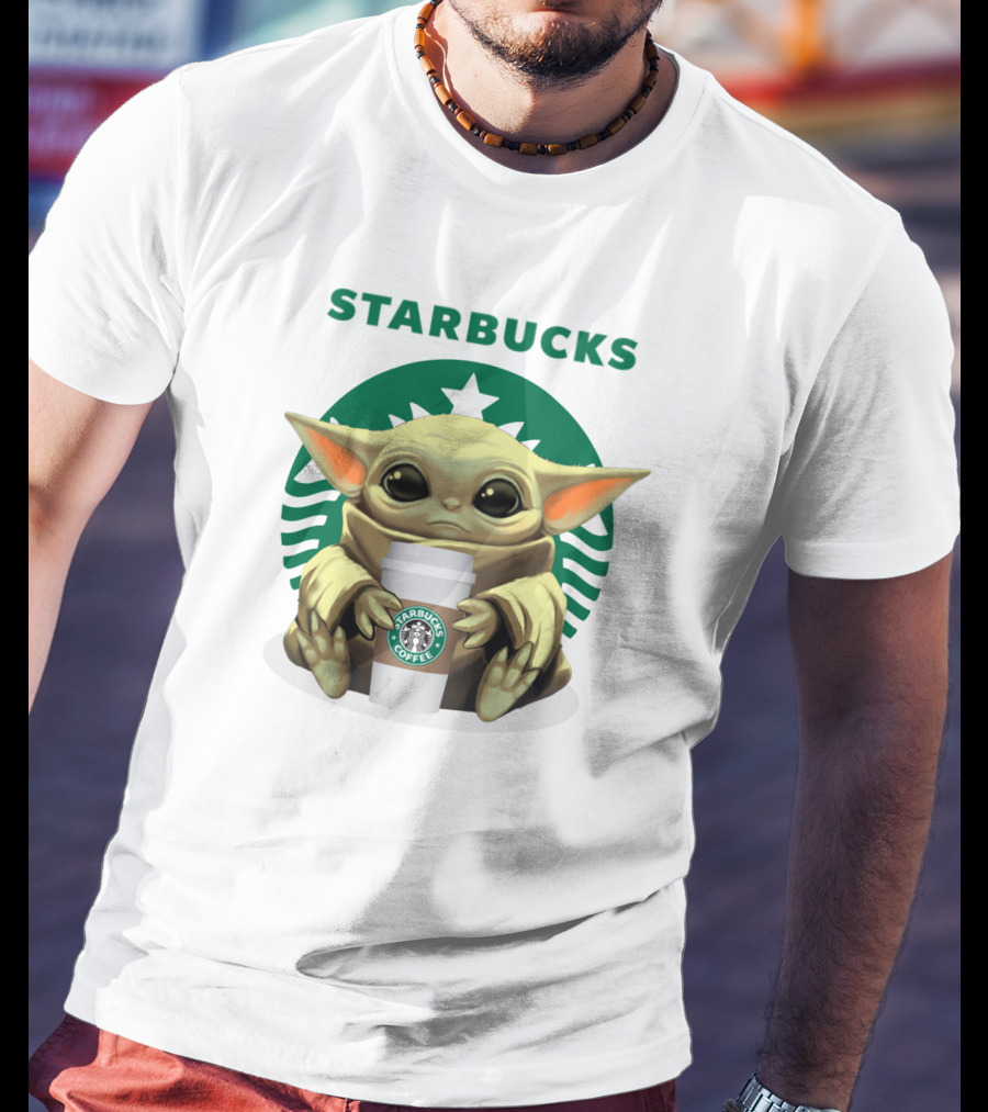 Baby Yoda Starbucks Coffee Icon Crossover T-Shirt