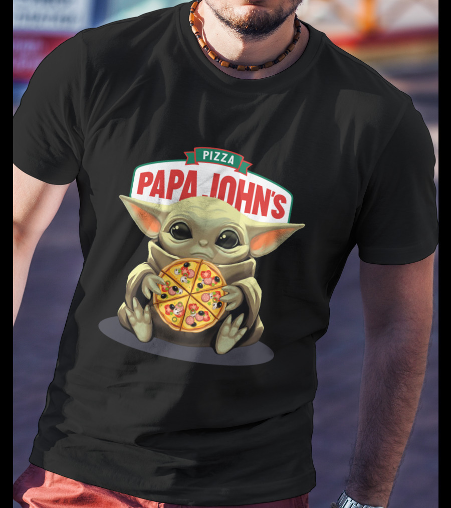 Baby Yoda Holding Papa John's Pizza T-Shirt