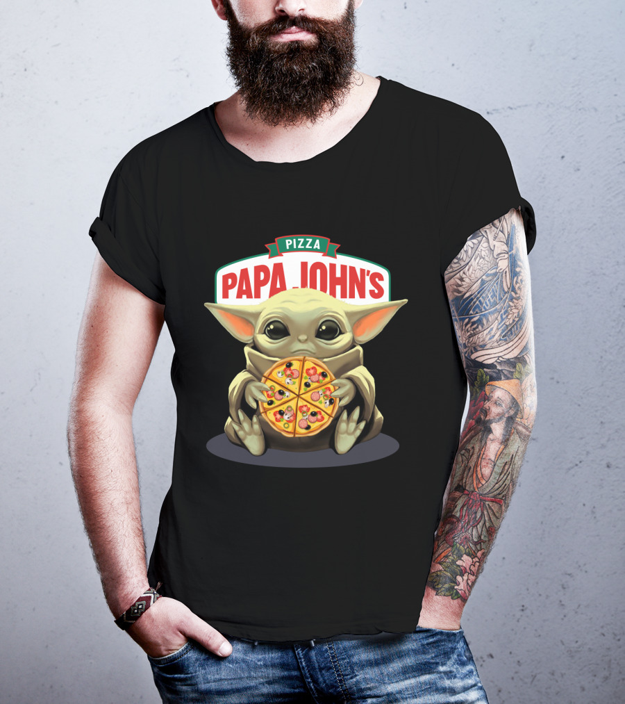 Baby Yoda Holding Papa John's Pizza T-Shirt