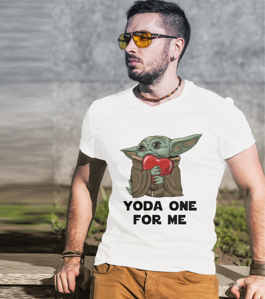 Yoda One For Me Baby Yoda Hug Heart T-Shirt