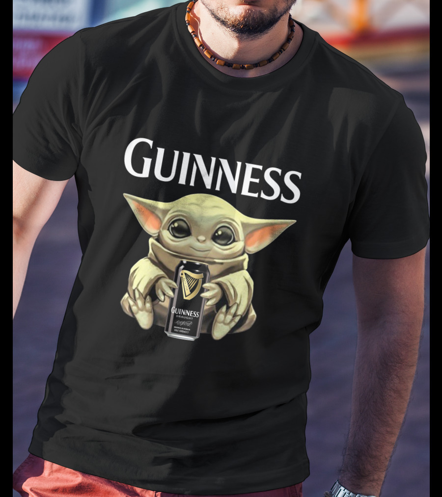 Guinness Baby Yoda Holding Can T-Shirt
