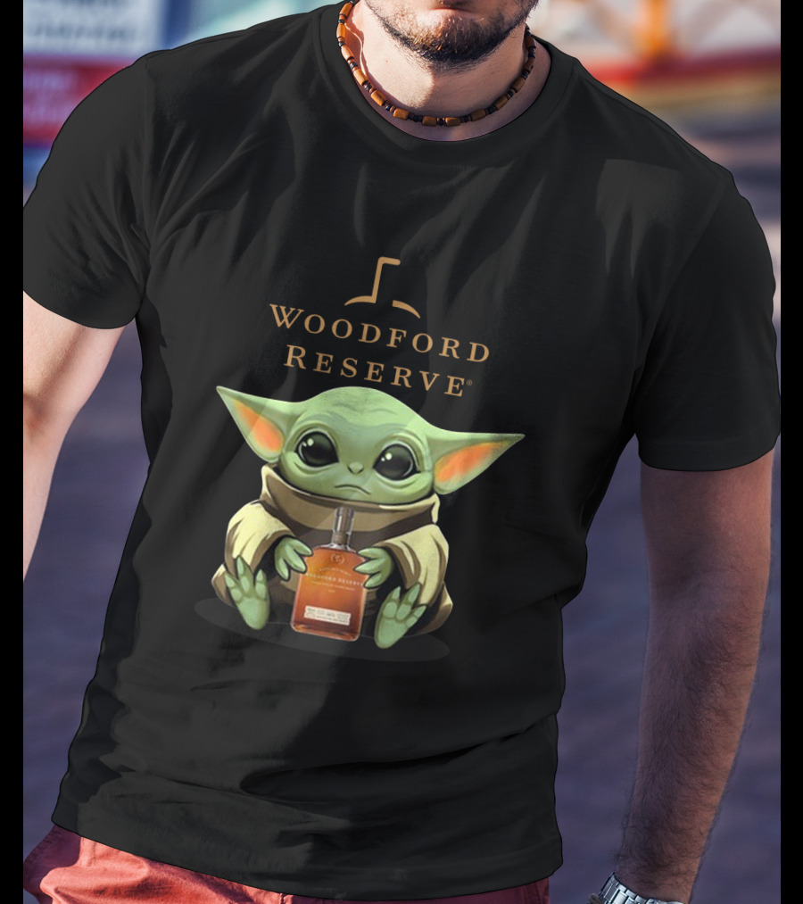 Baby Yoda Holding Woodford Reserve Bourbon T-Shirt