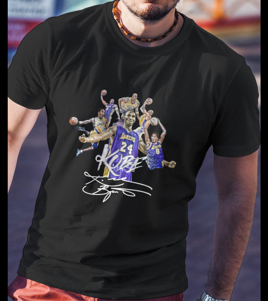 Kobe Lakers Number 24 Signature Basketball Mix T-Shirt