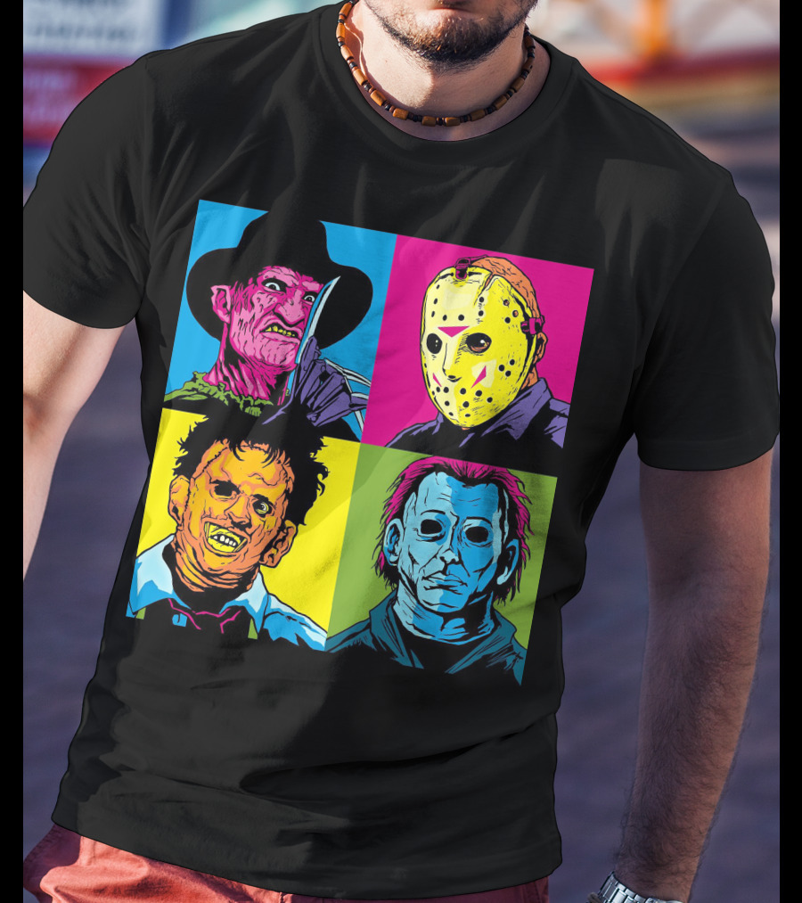 Freddy Krueger Jason Voorhees Leatherface Michael Myers Horror Movie Pop T-Shirt