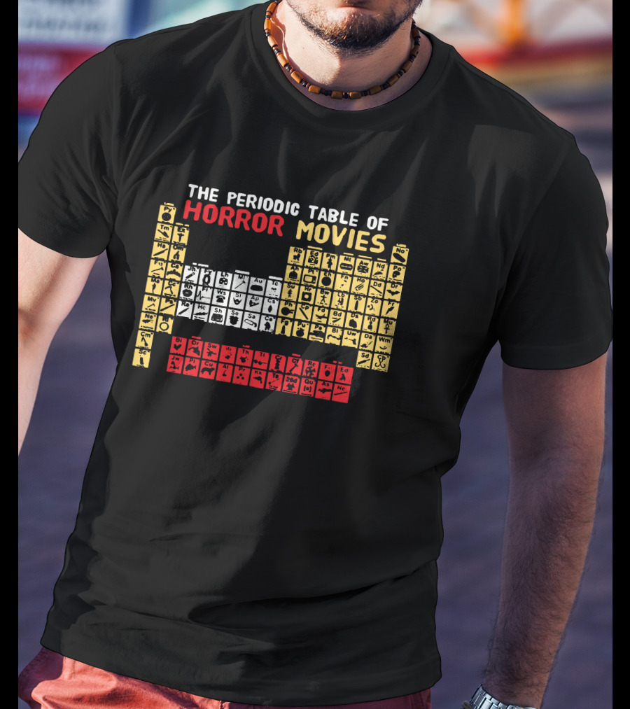 The Periodic Table Of Horror Movies Characters And Icons T-Shirt
