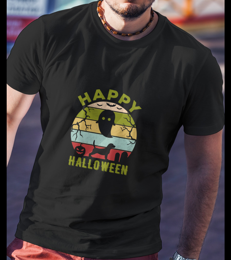 Happy Halloween Beagle Ghost Pumpkin T-Shirt