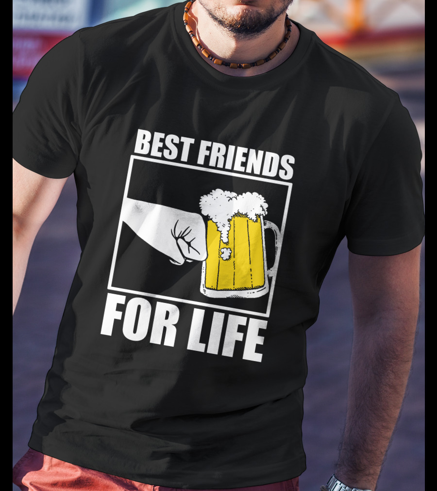 Best Friends For Life Beer Mug Fist Bump T-Shirt