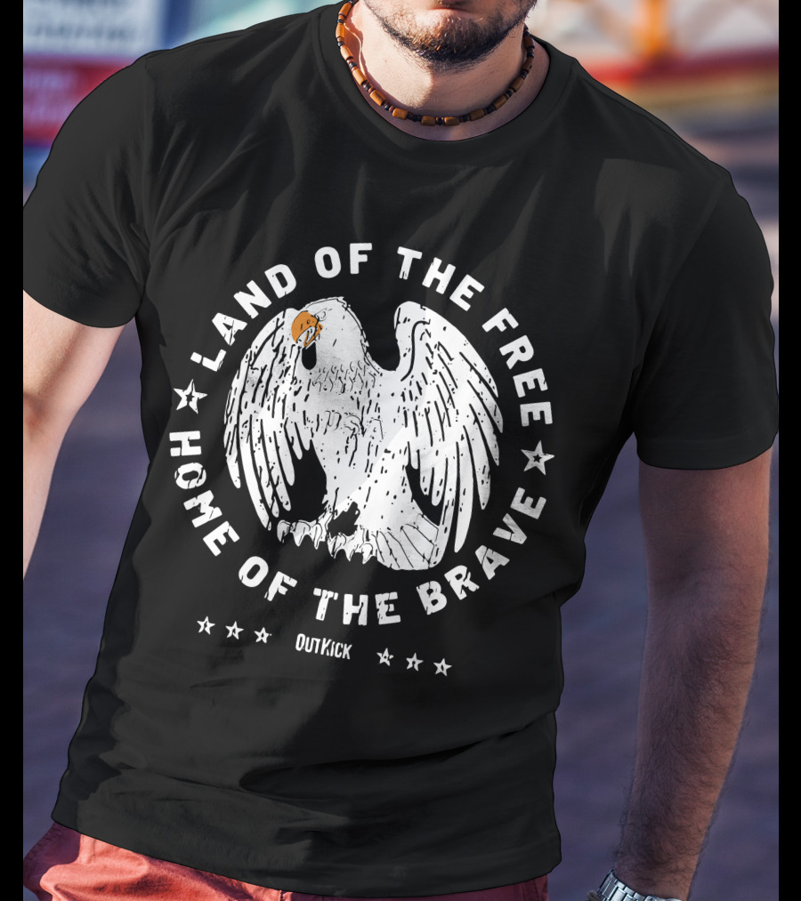 Land Of The Free Home Of The Brave Eagle OutKick T-Shirt