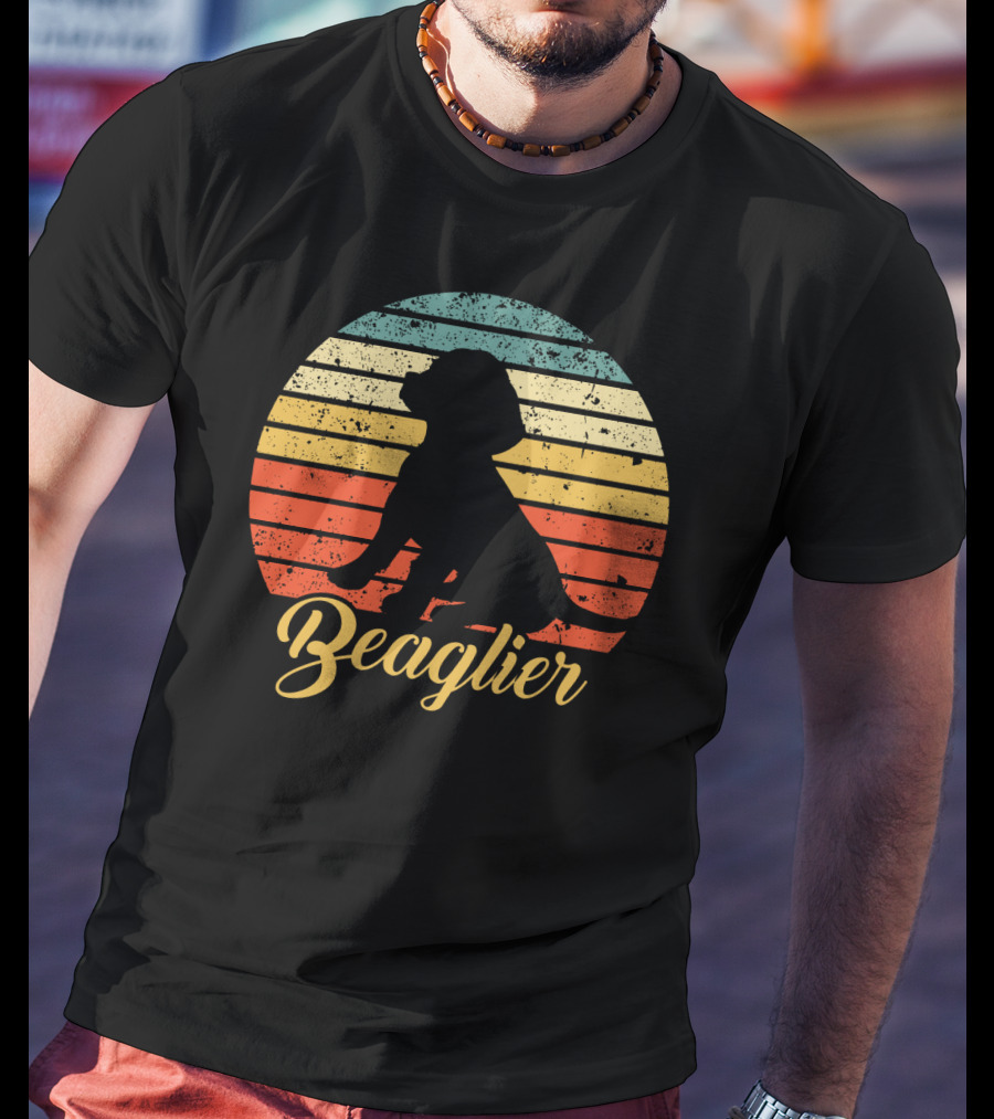 Beaglier Silhouette Vintage Stripes T-Shirt