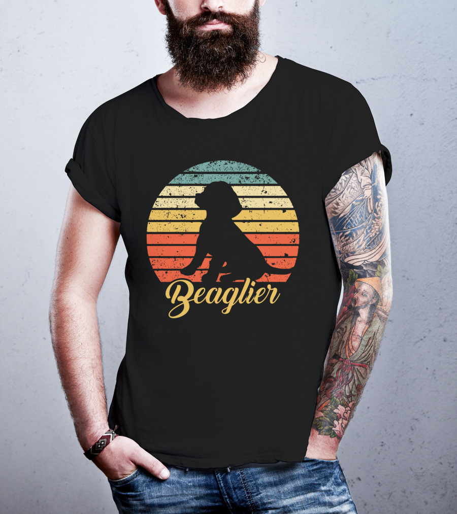 Beaglier Silhouette Vintage Stripes T-Shirt