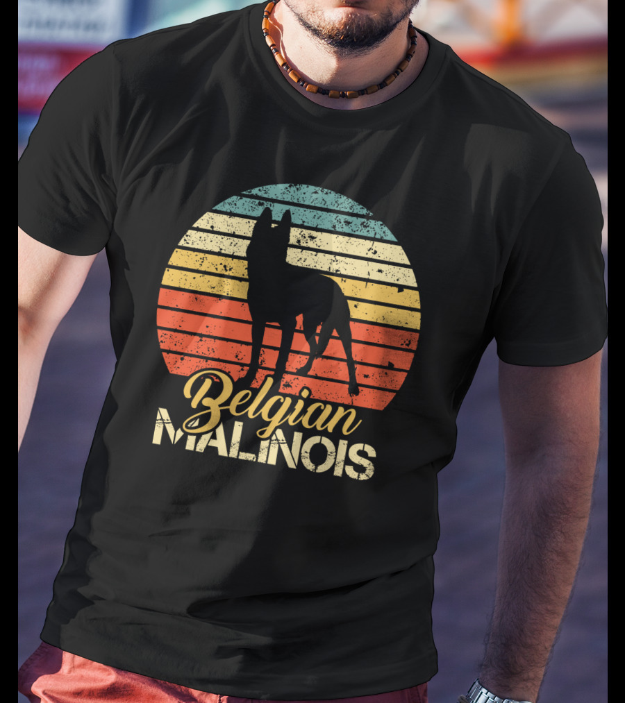 Retro Sunset Belgian Malinois T-Shirt