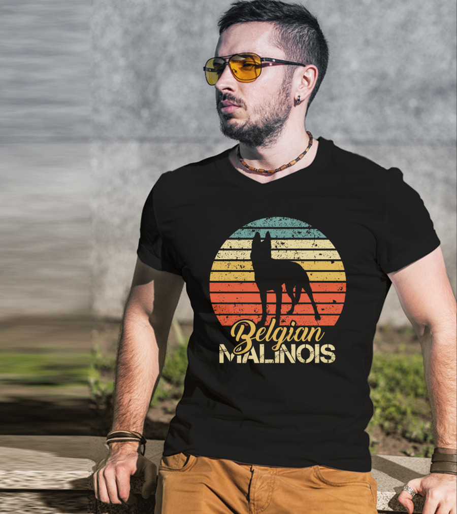 Retro Sunset Belgian Malinois T-Shirt