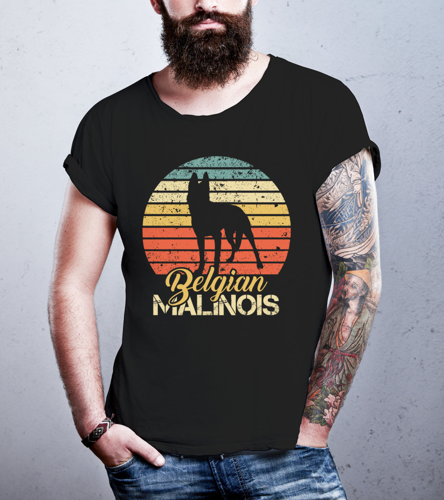 Retro Sunset Belgian Malinois T-Shirt