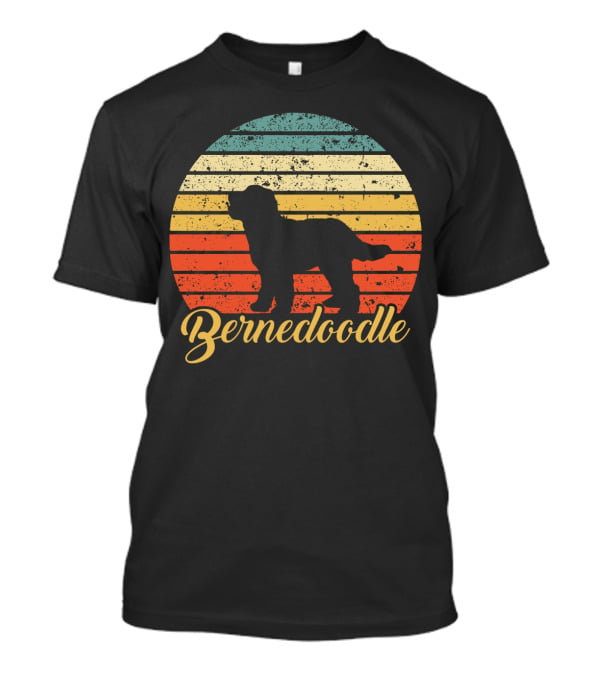 Retro Striped Bernedoodle T-Shirt