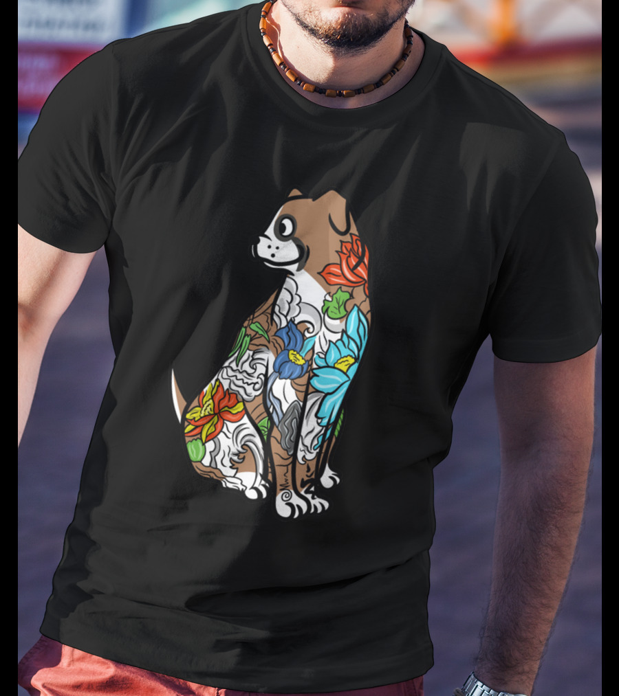 Boxer Tattoo Floral Colorful T-Shirt