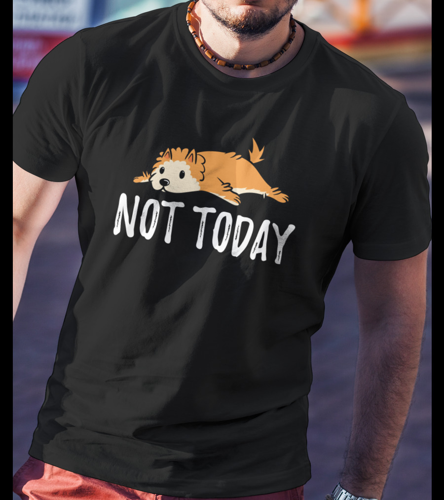 Not Today Pomeranian Lazy Dog Lounging T-Shirt