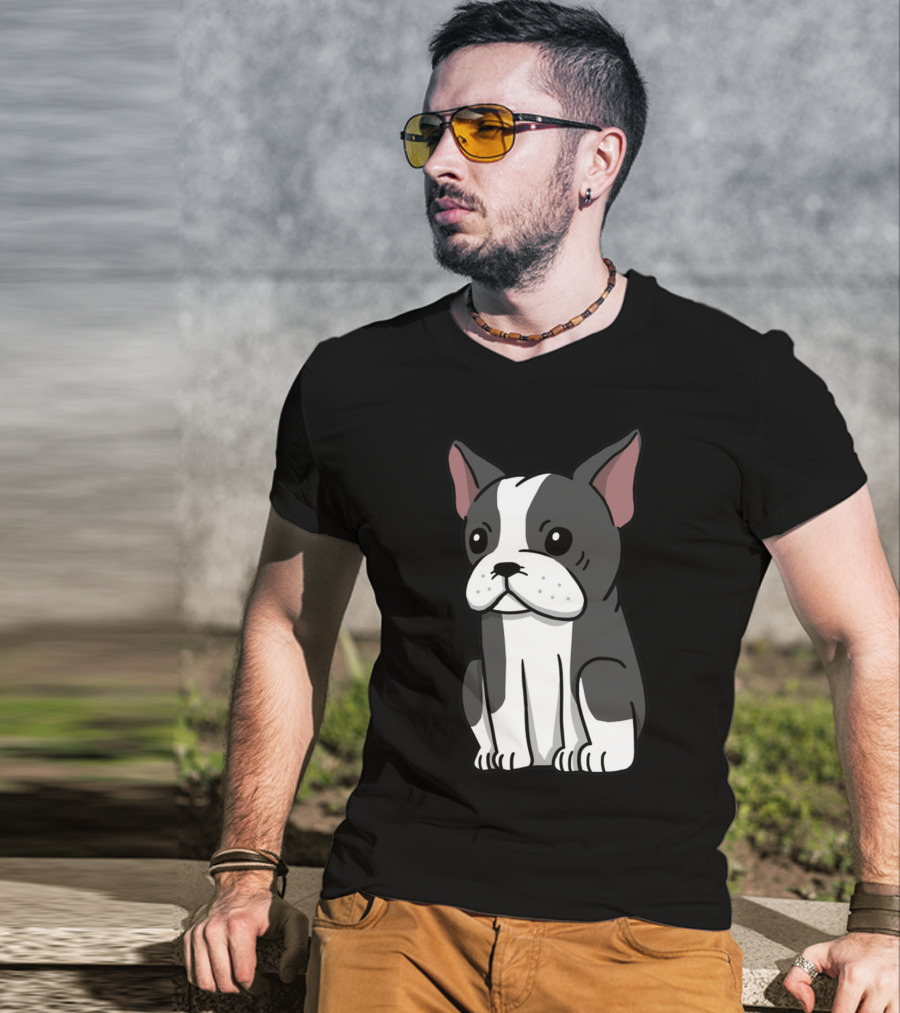 Boston Terrier Cute Cartoon T-Shirt