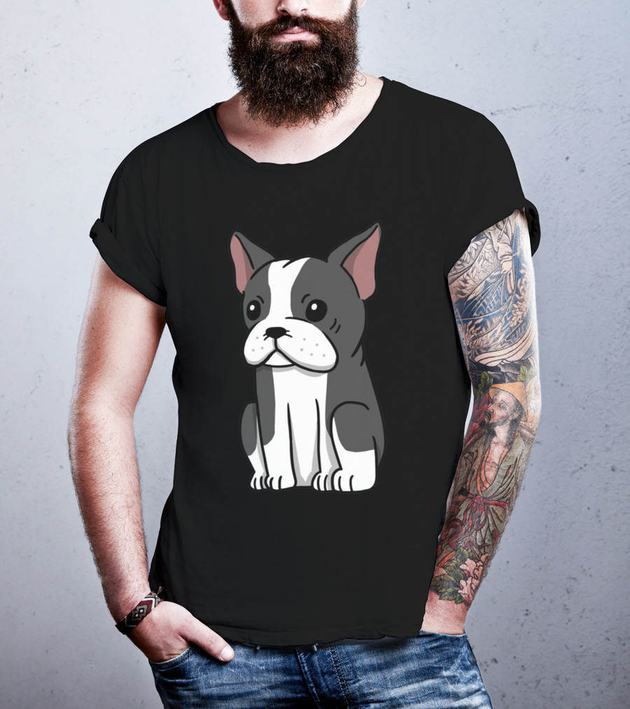 Boston Terrier Cute Cartoon T-Shirt