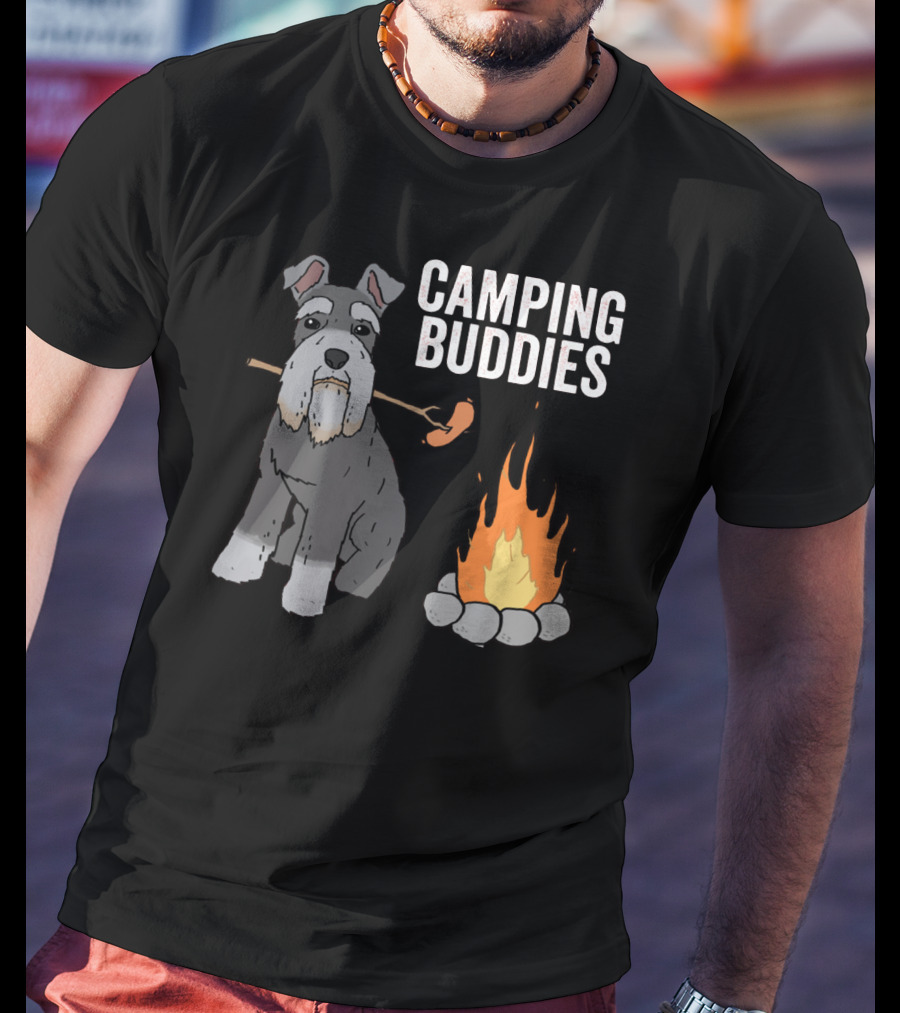Schnauzer And Campfire Fun: Camping Buddies Delight T-Shirt