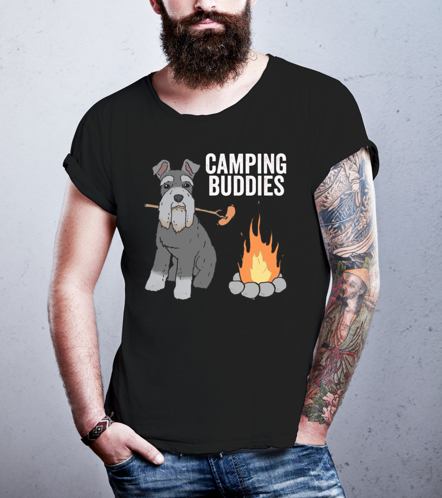 Schnauzer And Campfire Fun: Camping Buddies Delight T-Shirt