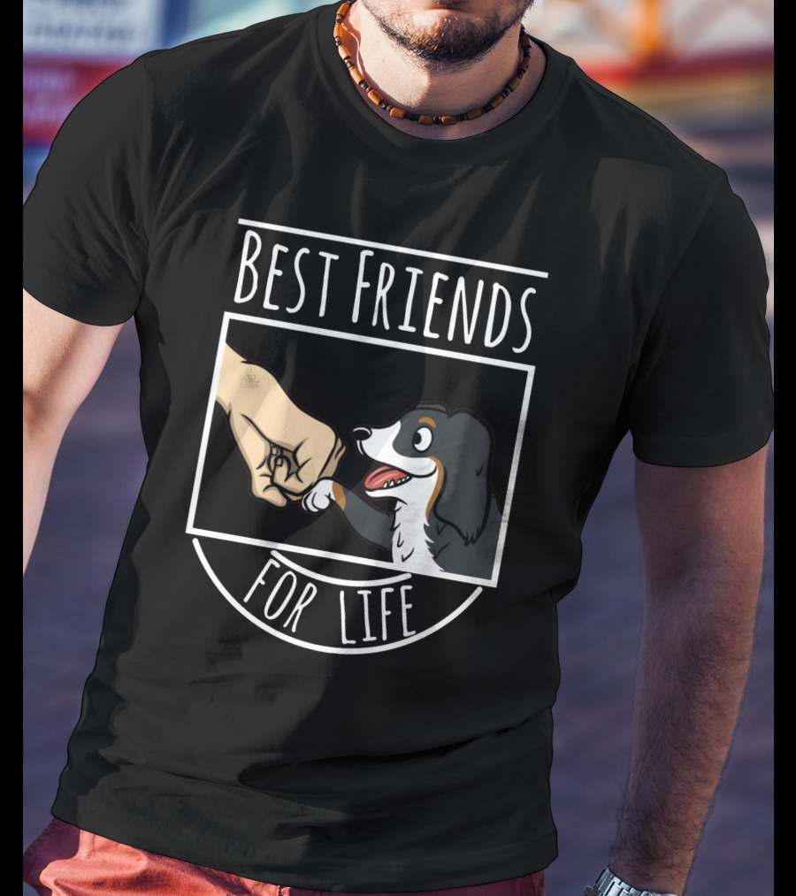 Best Friends For Life Bernese Mountain Dog Fist Bump T-Shirt