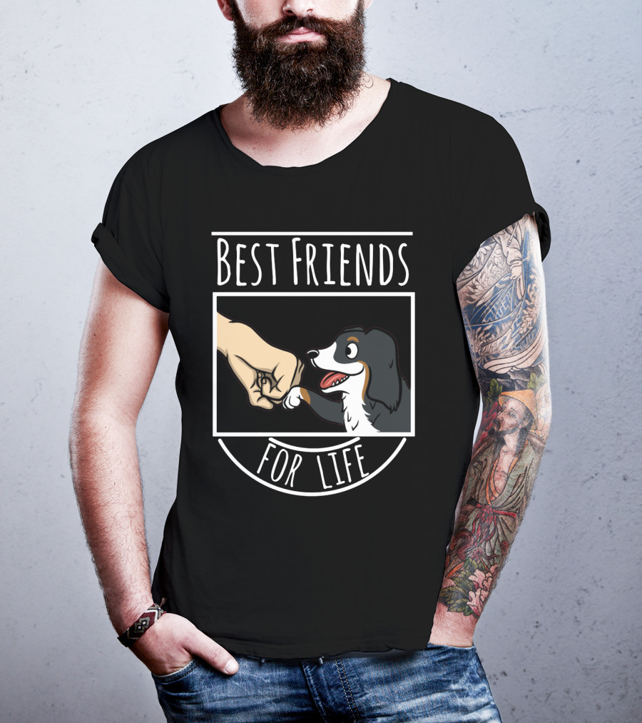 Best Friends For Life Bernese Mountain Dog Fist Bump T-Shirt