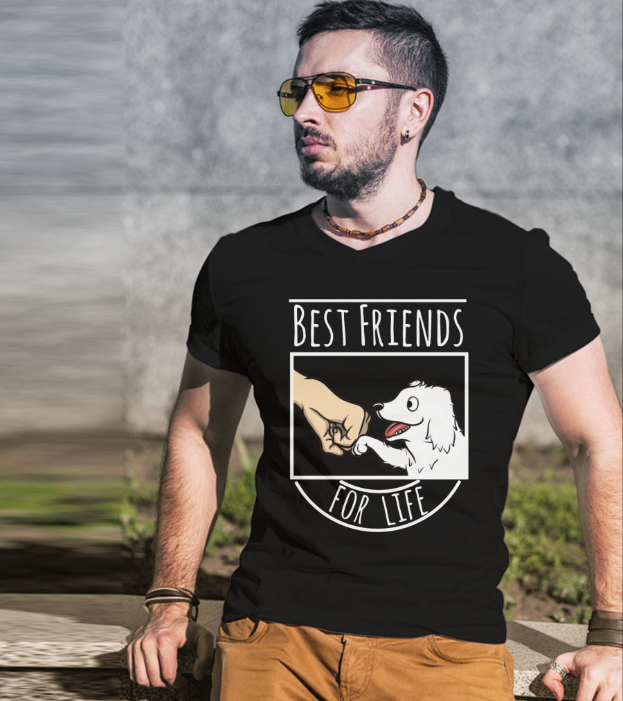 Best Friends For Life Great Pyrenees Puppy And Fist Bump Loyalty T-Shirt