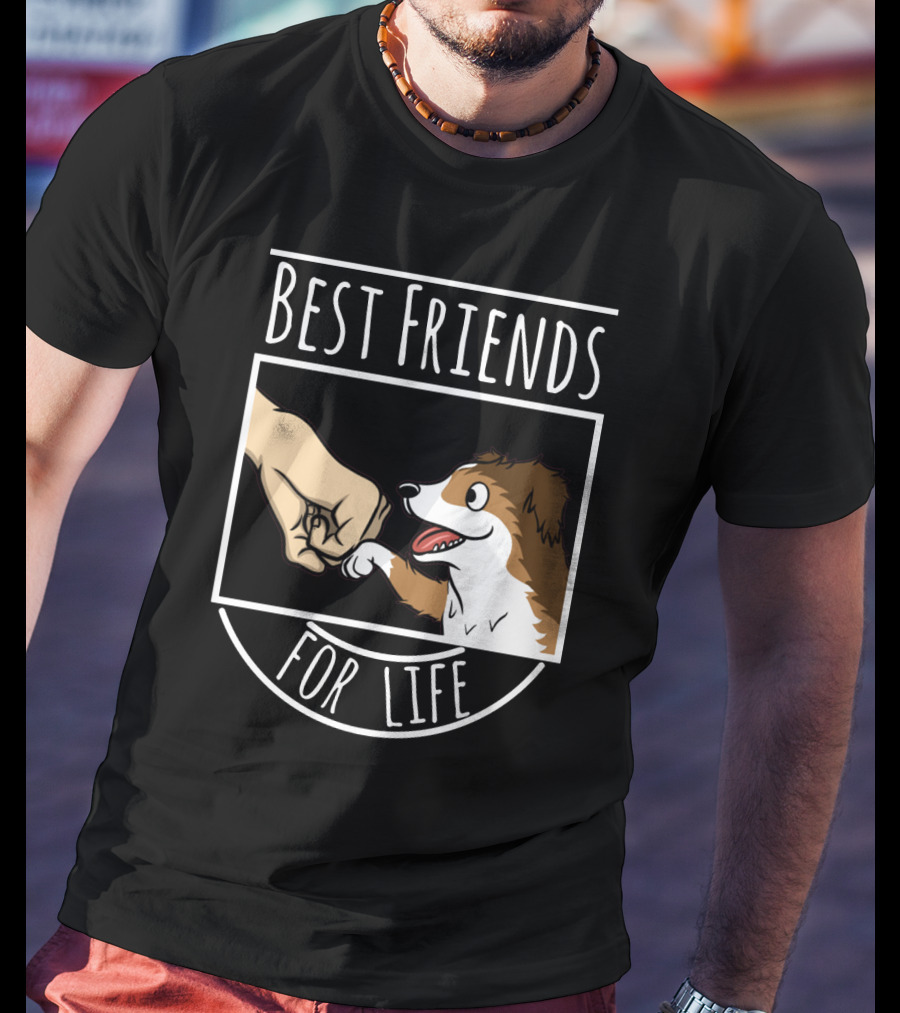 Best Friends For Life Sheltie Fist Bump Solidarity T-Shirt