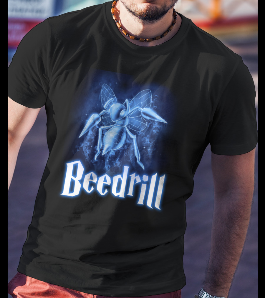 Beedrill Pokemon Patronus Glow Blue Aura T-Shirt