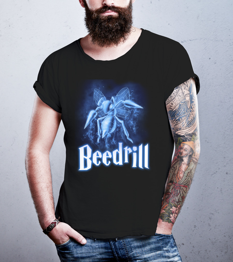 Beedrill Pokemon Patronus Glow Blue Aura T-Shirt