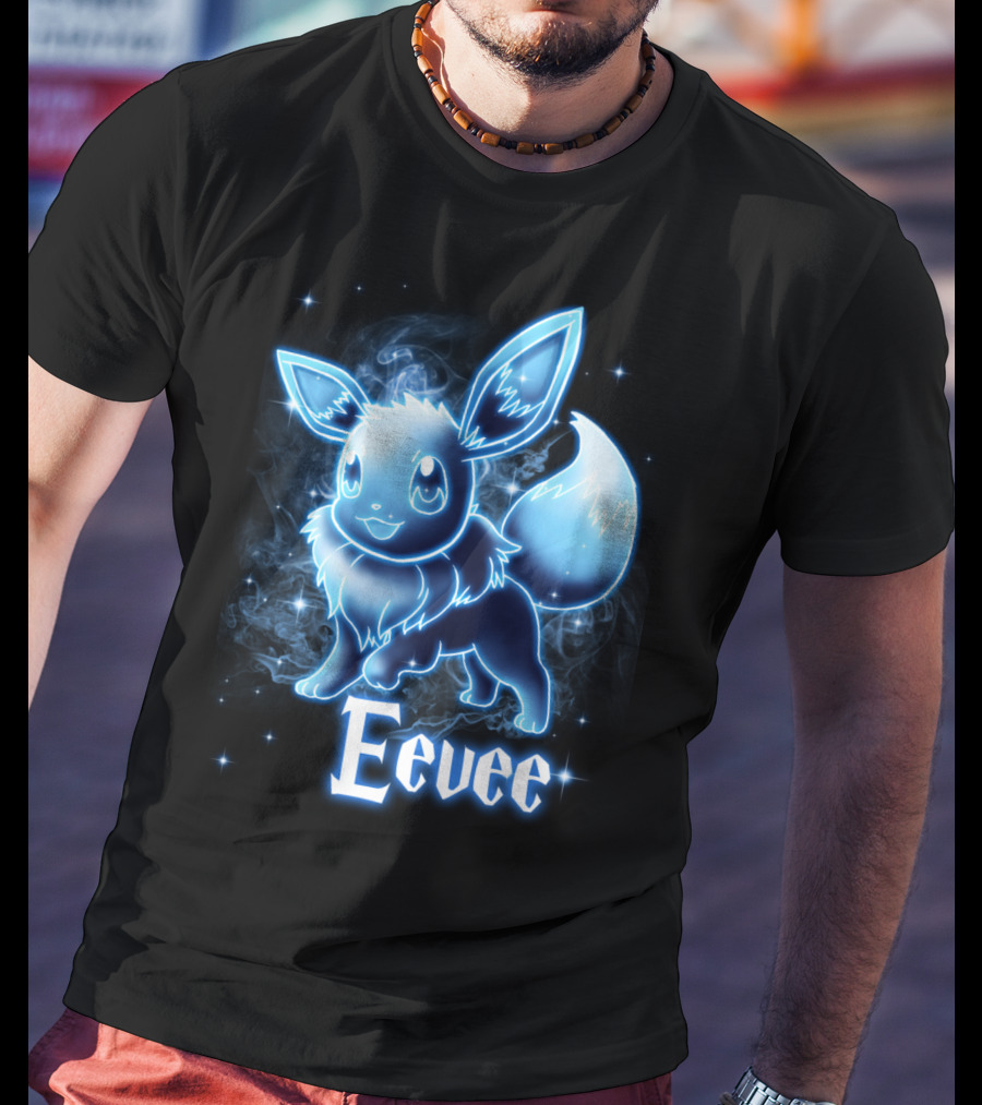 Eevee Pokemon Patronus Neon Glow Effect T-Shirt