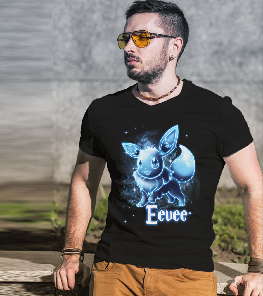 Eevee Pokemon Patronus Neon Glow Effect T-Shirt