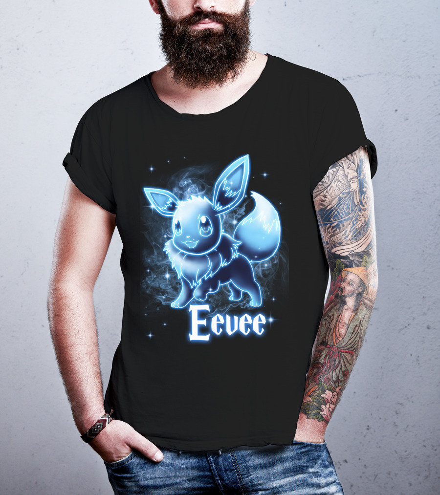 Eevee Pokemon Patronus Neon Glow Effect T-Shirt