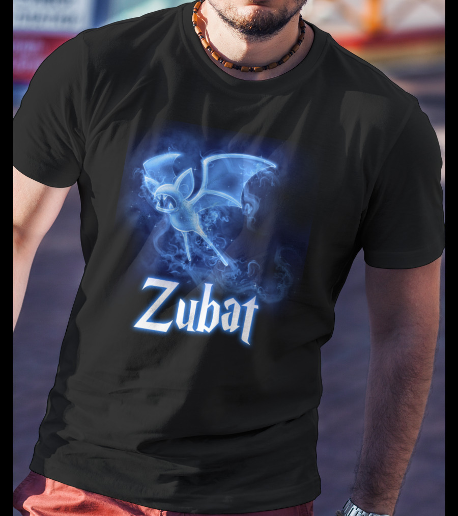 Zubat Pokemon Patronus Glowing Blue Mystical Bat T-Shirt