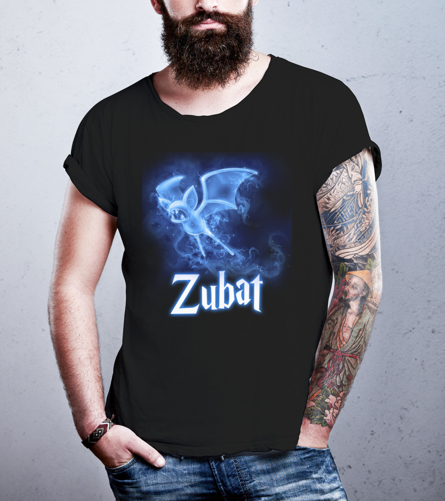 Zubat Pokemon Patronus Glowing Blue Mystical Bat T-Shirt