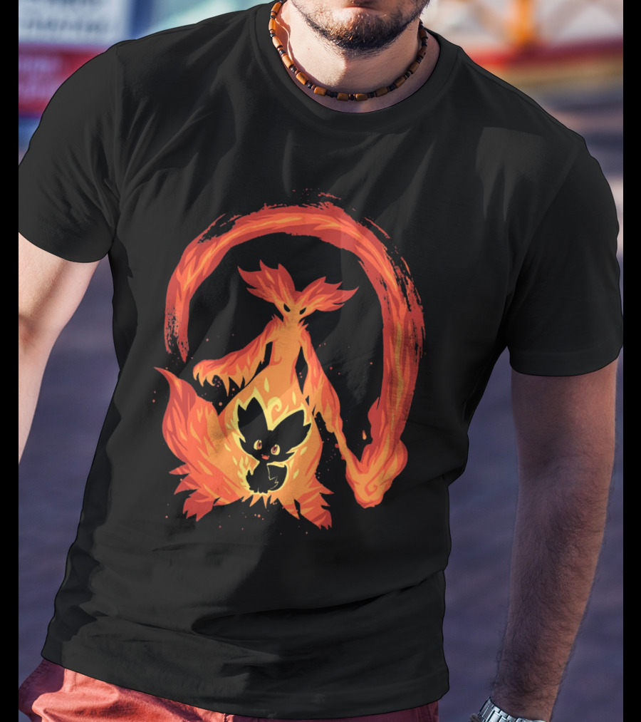 Evolution Pokemon Fire Type Delphox Flame Spiritual Transformation T-Shirt