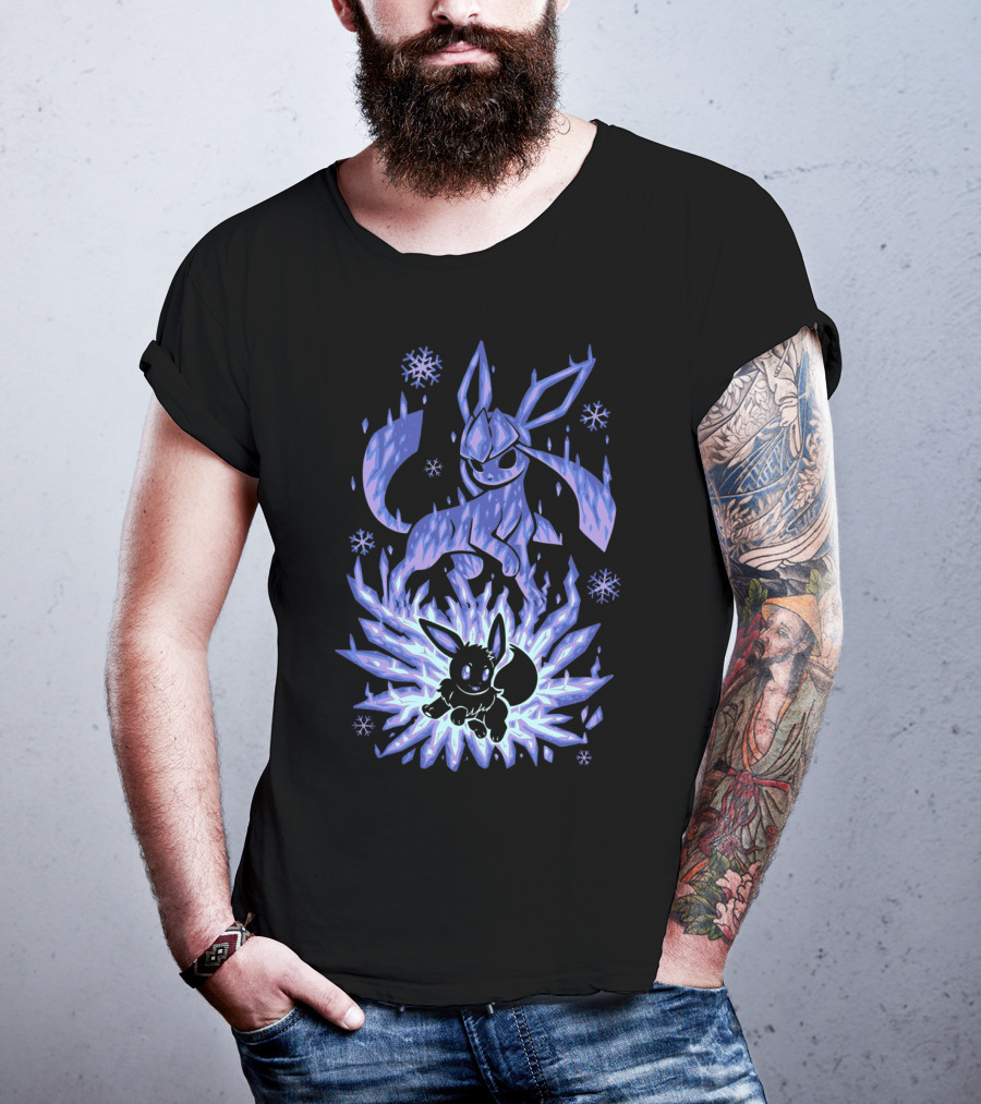 Evolution Pokemon Glaceon Ice Form Transformation T-Shirt