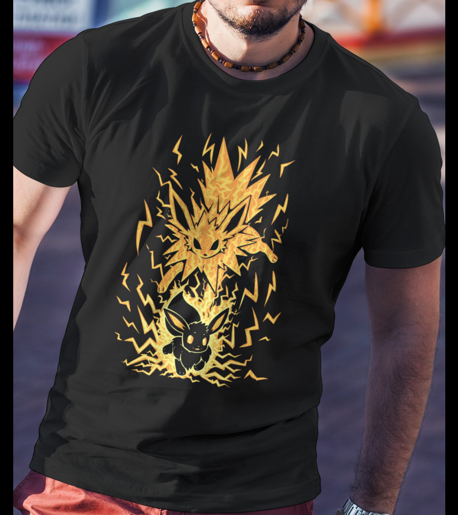 Evolution Pokemon Jolteon Electric Eevee Transformation T-Shirt