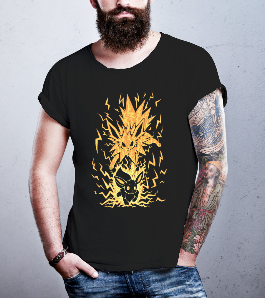 Evolution Pokemon Jolteon Electric Eevee Transformation T-Shirt