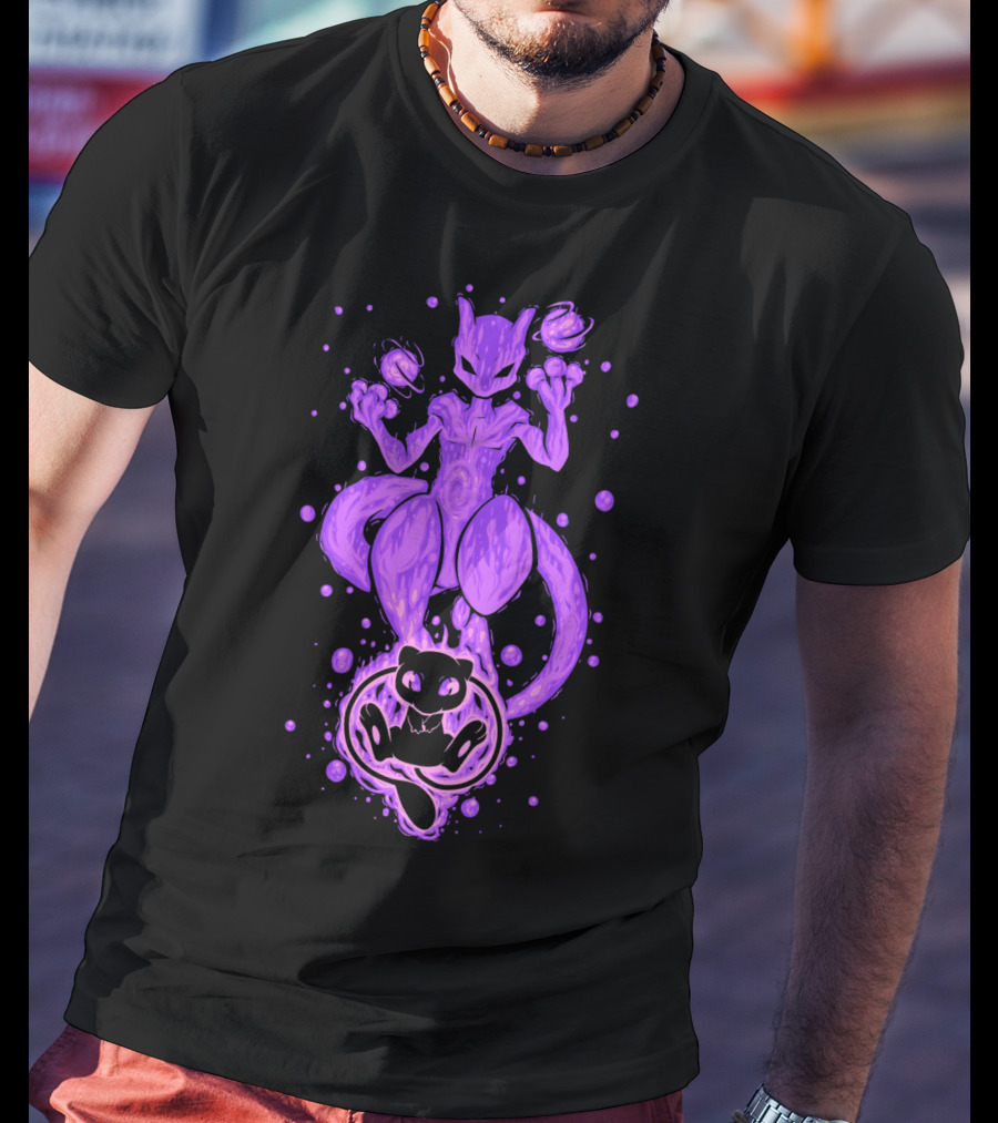 Evolution Pokemon Mewtwo Mew Kanto Legends T-Shirt