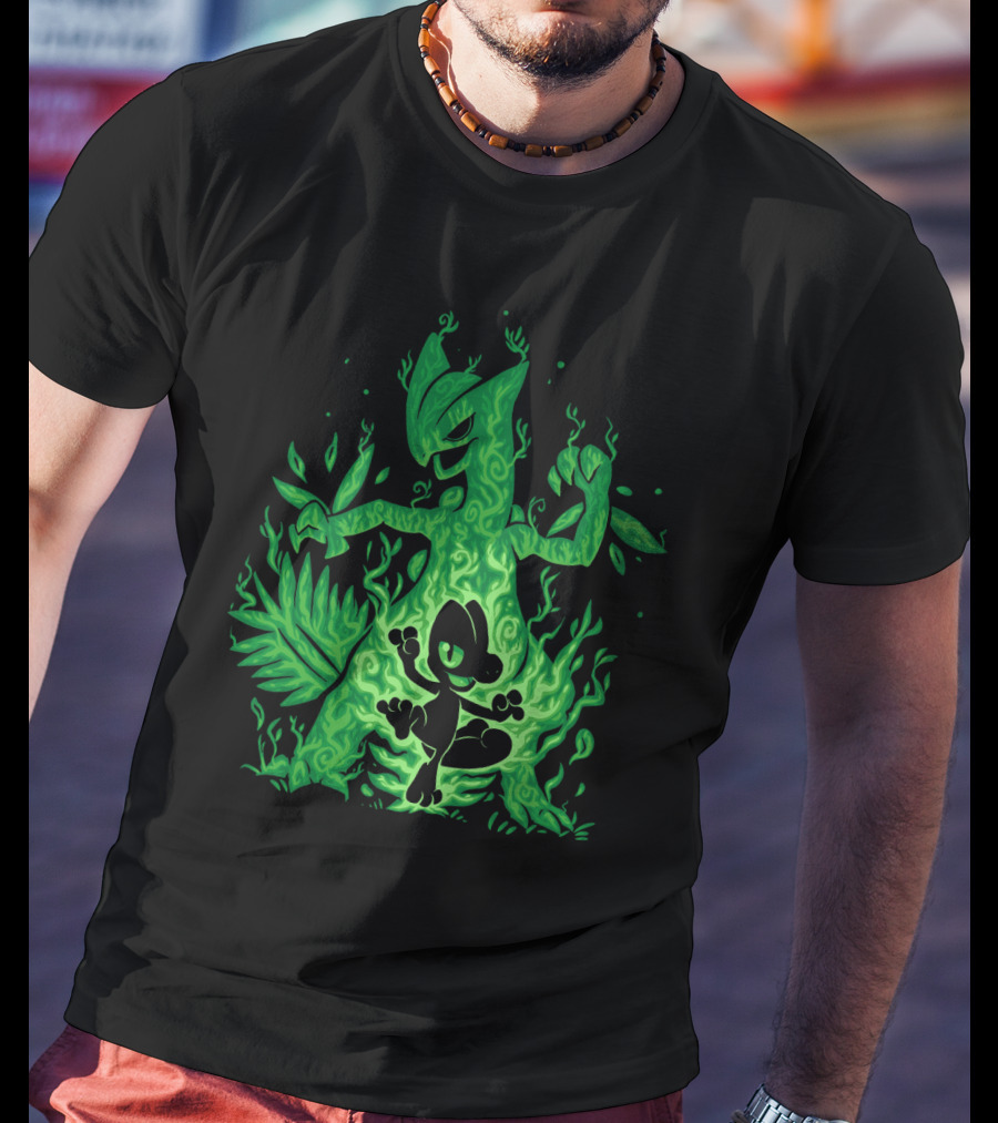 Evolution Pokemon Treecko To Sceptile Transformation T-Shirt