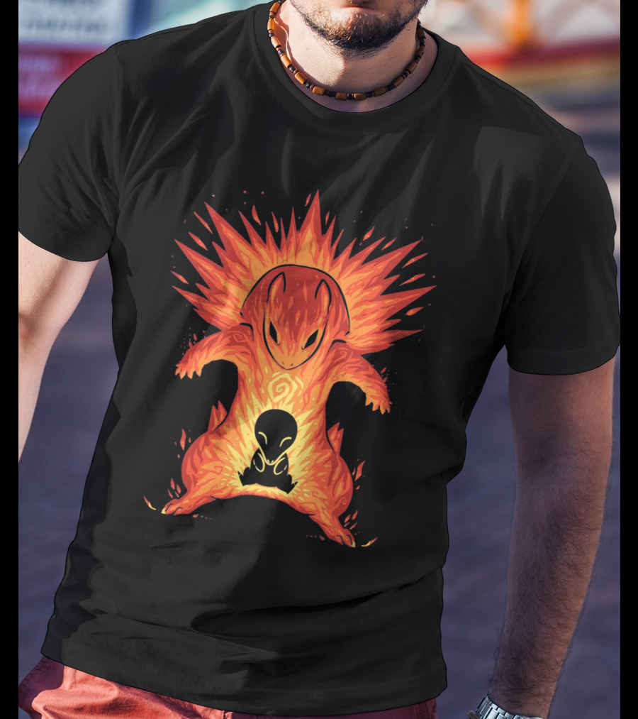 Evolution Pokemon Cyndaquil Quilava Typhlosion Flame Power T-Shirt