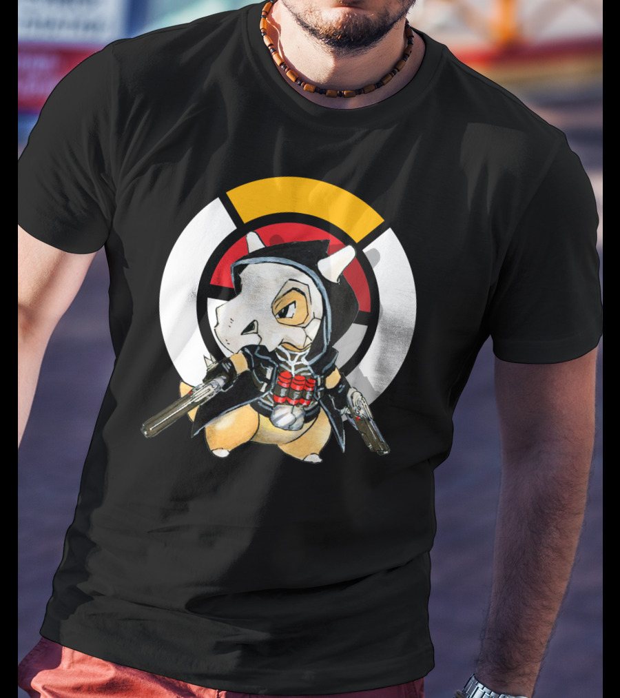 Pokemon X Over Cubone X Reaper Hood Dual Guns T-Shirt