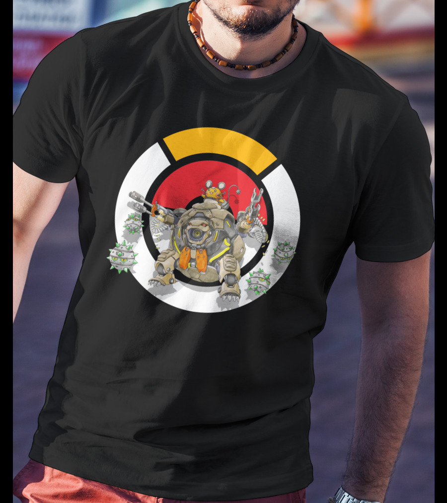 Pokemon X Over Dedenne X Hammond Logo Circle With Ferrothorn T-Shirt