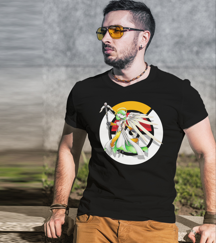 Pokemon Overwatch Gardevoir Mercy Crossover T-Shirt