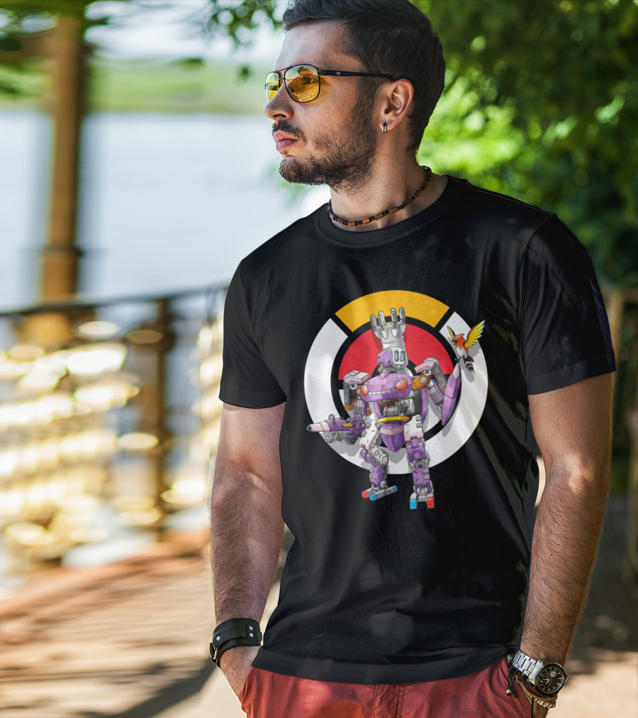 Pokemon X Over Genesect X Bastion Mech Crossover T-Shirt