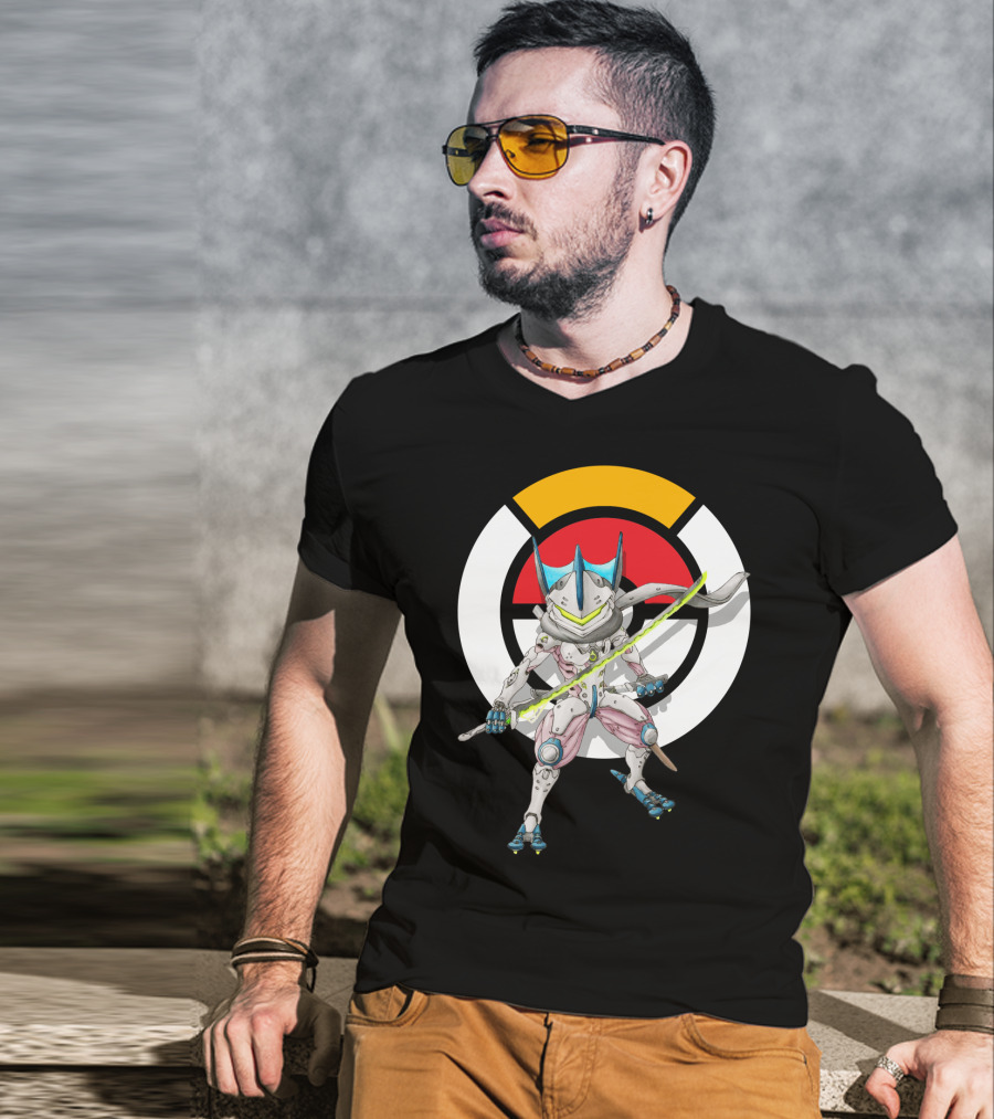 POKEMON OVERWATCH GRENINJA GENJI Crossover Fusion T-Shirt